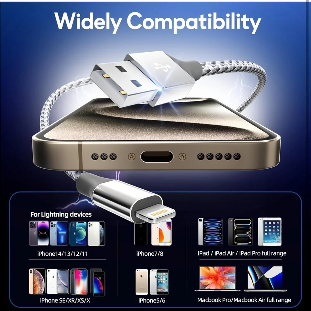 Phone charger cords 3 packs